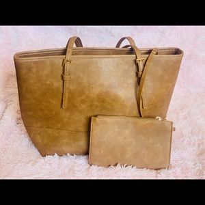 Urban Expressions vegan brown leather tote!